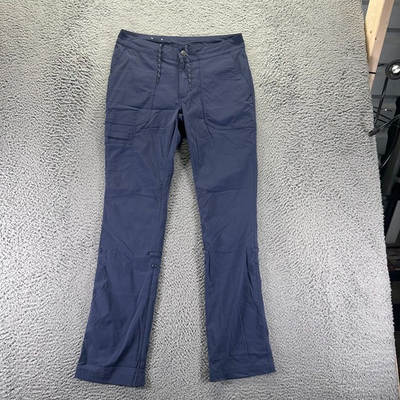 Columbia Pants - Columbia Pant Womens 8 Blue Nylon Windbreaker Bootcut Hiking Gorpcore Stretch